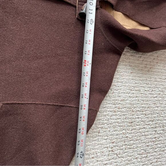 Lauren Ralph Lauren Wool Blend Brown Hooded Toggle Button Coat - Size Large - Picture 5 of 8